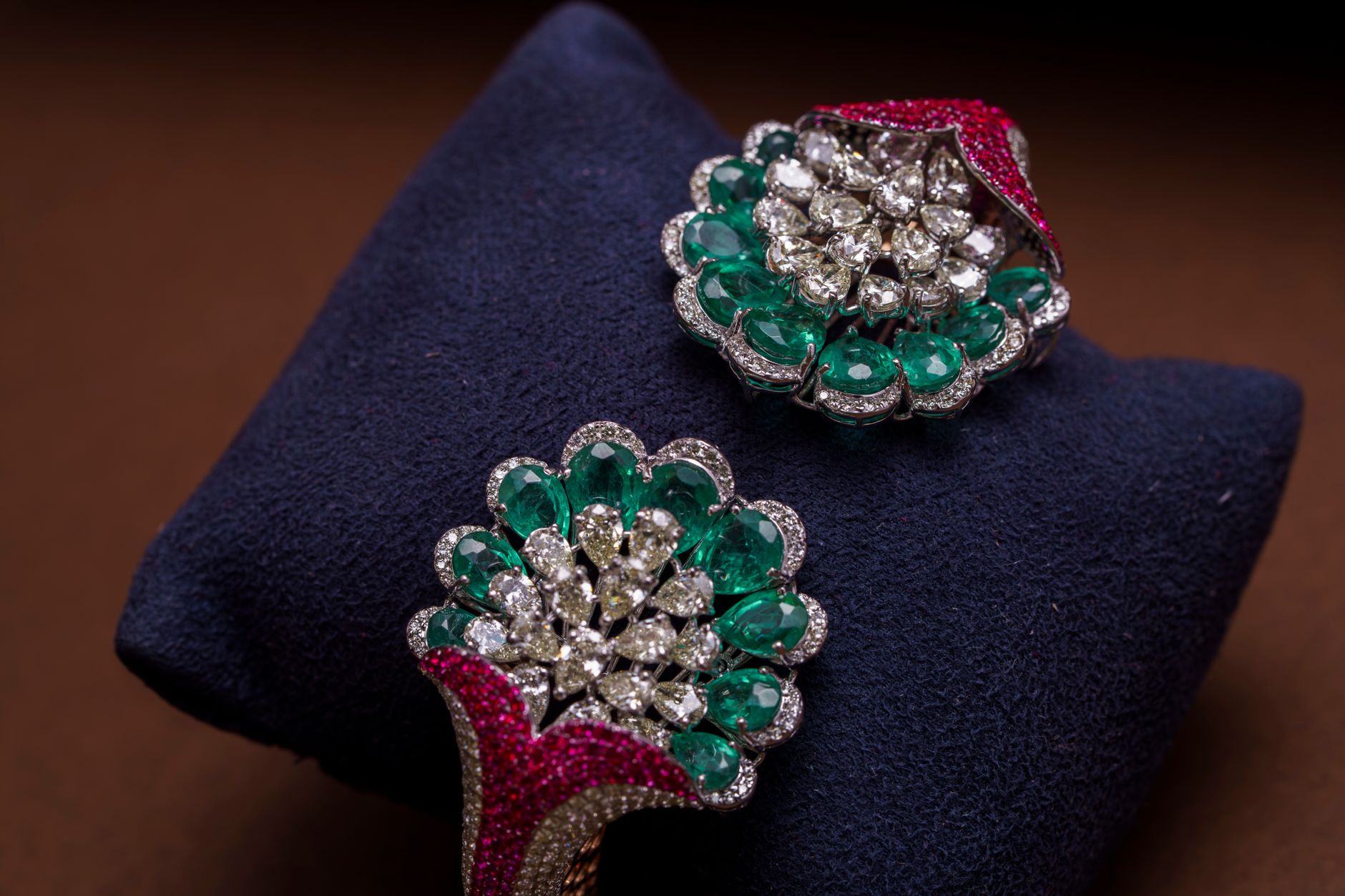 Luxury jewelry displayed in a high-end boutique